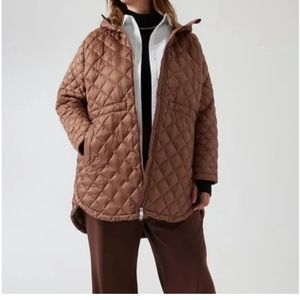 Athleta Whisper Featherless Parka in Rustic Beige
